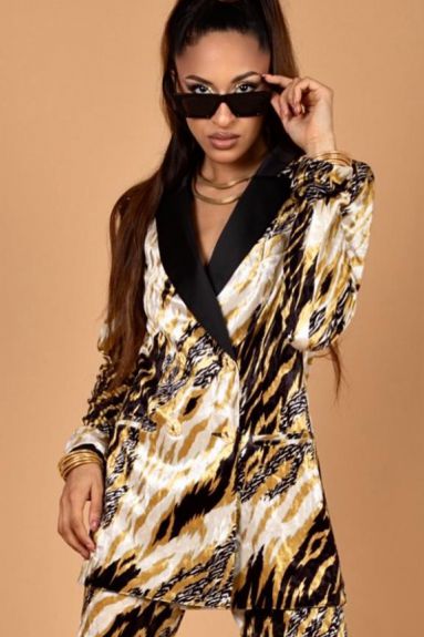 GIACCA MOD. SHOCKING ANIMALIER PANTALONI MOD. KIMBO ANIMALIER